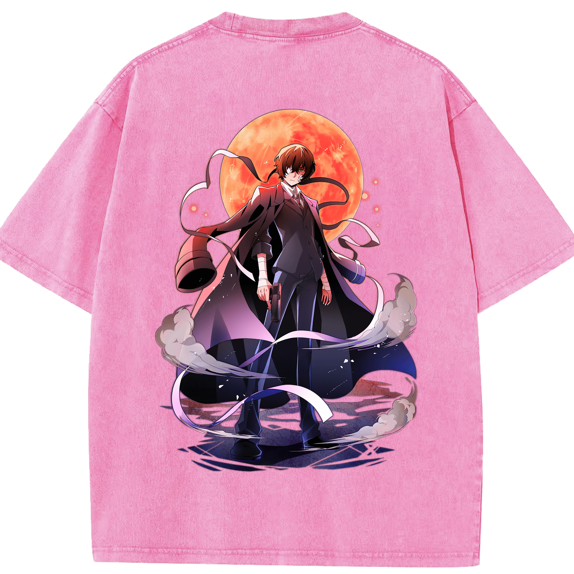 （画像用） 文豪ストレイドッグス Bungo Stray Dogs 綿100% ヴィンテージ風 半袖Tシャツ（背面プリント）